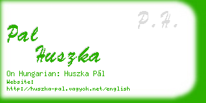 pal huszka business card